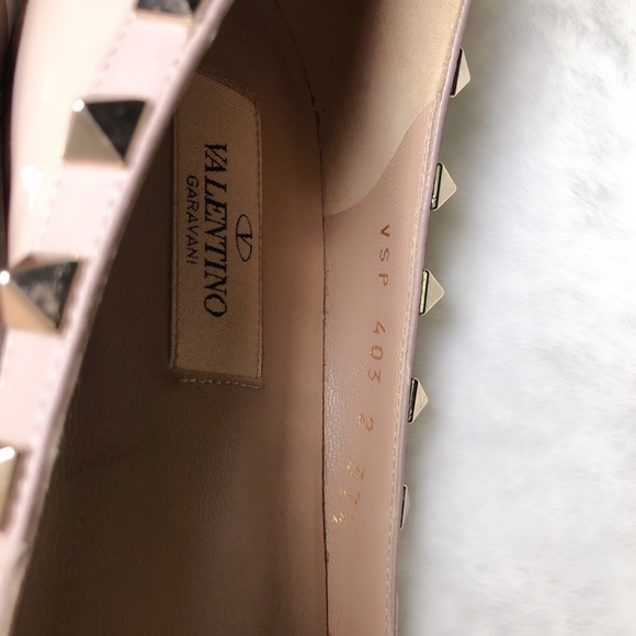 ❤️SOLD❤️Valentino rockstud balle flats nude 37.5 - Picture 9 of 9